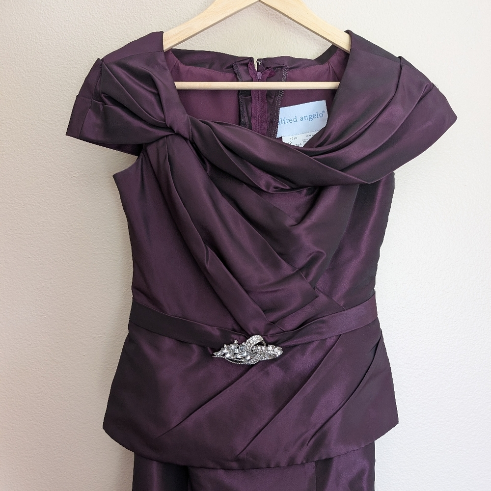 Alfred Angelo 7215 Mother of the Bride Dress Luxe Taffeta Evening Gown Set 4 - Picture 5 of 11